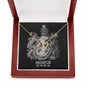 Aquarius Zodiac 01.20 - 02.18 Stunning Delicate Interwoven Double Gold Hearts Necklace with Luxury Mahogany Box w/LED