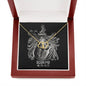 Scorpio Zodiac 10.23 - 11.21 Interwoven Gold Hearts Pendant Cable Chain Necklace with Luxury Mahogany Box w/LED