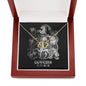 Capricorn Zodiac 12.22 - 01.19 Everlasting Love Interwoven Gold Hearts Necklace with Luxury Mahogany Box w/LED