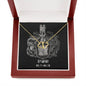 Gemini Zodiac 05.21 - 06.20 Everlasting Love Interwoven Gold Hearts Pendant Cable Chain Necklace with Luxury Mahogany Box w/LED