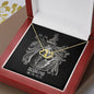 Scorpio Zodiac 10.23 - 11.21 Interwoven Gold Hearts Pendant Cable Chain Necklace with Luxury Mahogany Box w/LED