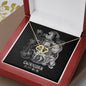 Capricorn Zodiac 12.22 - 01.19 Everlasting Love Interwoven Gold Hearts Necklace with Luxury Mahogany Box w/LED
