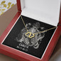 Cancer Zodiac 06.21 - 07.22 Infinite Love Interwoven Gold Hearts Pendant Cable Chain Necklace with Luxury Mahogany Box w/LED