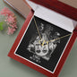 Libra Zodiac 09.23 - 10.22 Delicate Interwoven Double Hearts Cable Chain Necklace with Luxury Mahogany Box w/LED