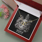 Aquarius Zodiac 01.20 - 02.18 Stunning Delicate Interwoven Double Gold Hearts Necklace with Luxury Mahogany Box w/LED