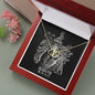 Scorpio Zodiac 10.23 - 11.21 Interwoven Gold Hearts Pendant Cable Chain Necklace with Luxury Mahogany Box w/LED