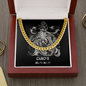 Cancer Zodiac 06.21 - 07.22 Timeless Strength Cuban Link Chain Necklace with Luxury Mahogany Box w/LED