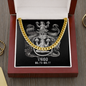 Virgo Zodiac 08.23 - 09.22 Timeless Strength Cuban Link Chain Necklace with Luxury Mahogany Box w/LED