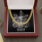 Aquarius Zodiac 01.20 - 02.18 Timeless Strength Cuban Link Chain Necklace with Luxury Mahogany Box w/LED