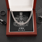 Gemini Zodiac 05.21 - 06.20 Timeless Strength Cuban Link Chain Necklace with Luxury Mahogany Box w/LED