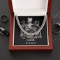 Taurus Zodiac 04.20 - 05.20 Timeless Strength Cuban Link Chain Necklace with Luxury Mahogany Box w/LED