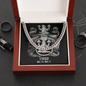 Virgo Zodiac 08.23 - 09.22 Timeless Strength Cuban Link Chain Necklace with Luxury Mahogany Box w/LED