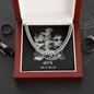 Aries Zodiac 03.21 - 04.19 Timeless Strength Cuban Link Chain Necklace with Luxury Mahogany Box w/LED
