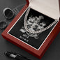 Aries Zodiac 03.21 - 04.19 Timeless Strength Cuban Link Chain Necklace with Luxury Mahogany Box w/LED