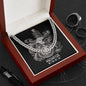 Aquarius Zodiac 01.20 - 02.18 Timeless Strength Cuban Link Chain Necklace with Luxury Mahogany Box w/LED