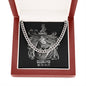 Scorpio Zodiac 10.23 - 11.21 Timeless Strength Cuban Link Chain Necklace with Luxury Mahogany Box w/LED