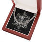 Leo Zodiac 07.23 - 08.22 Timeless Strength Cuban Link Chain Necklace with Luxury Mahogany Box w/LED
