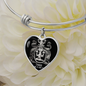 Virgo Zodiac 08.23 - 09.22 Engravable Heart Charm Pendant Bangle Bracelet