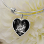Libra Zodiac 09.23 - 10.22 Engravable Heart Charm Pendant Bangle Bracelet