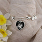 Libra Zodiac 09.23 - 10.22 Engravable Heart Charm Pendant Bangle Bracelet