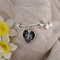 Virgo Zodiac 08.23 - 09.22 Engravable Heart Charm Pendant Bangle Bracelet