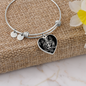 Virgo Zodiac 08.23 - 09.22 Engravable Heart Charm Pendant Bangle Bracelet