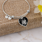 Libra Zodiac 09.23 - 10.22 Engravable Heart Charm Pendant Bangle Bracelet