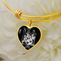 Libra Zodiac 09.23 - 10.22 Engravable Heart Charm Pendant Bangle Bracelet