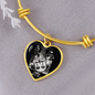 Libra Zodiac 09.23 - 10.22 Engravable Heart Charm Pendant Bangle Bracelet