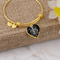 Virgo Zodiac 08.23 - 09.22 Engravable Heart Charm Pendant Bangle Bracelet
