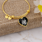 Libra Zodiac 09.23 - 10.22 Engravable Heart Charm Pendant Bangle Bracelet