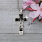 Libra Zodiac 09.23 - 10.22 Engravable Luxury Cross Pendant Snake Chain Necklace