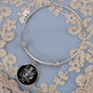 Virgo Zodiac 08.23 - 09.22 Engravable Circle Pendant Bangle Bracelet