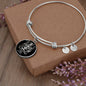 Virgo Zodiac 08.23 - 09.22 Engravable Circle Pendant Bangle Bracelet