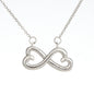 Aquarius Zodiac 01.20 - 02.18 Love You Until The End Of Time Infinity Hearts Pendant Cable Chain Necklace with Luxury Mahogany Box w/Led
