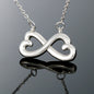 Pisces Zodiac 02.19 - 03.20 Love You Until The End Of Time Infinity Hearts Pendant Cable Chain Necklace with Luxury Mahogany Box w/Led
