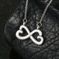 Aries Zodiac 03.21 - 04.19 Love You Until The End Of Time Infinity Hearts Pendant Cable Chain Necklace with Luxury Mahogany Box w/LED