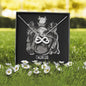 Taurus Zodiac 04.20 - 05.20 Love You Until The End Of Time Infinity Hearts Pendant Cable Chain Necklace with Luxury Mahogany Box w/LED
