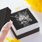 Cancer Zodiac 06.21 - 07.22 Love You Until The End Of Time Infinity Hearts Pendant Cable Chain Necklace with Luxury Mahogany Box w/LED