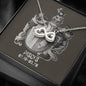 Pisces Zodiac 02.19 - 03.20 Love You Until The End Of Time Infinity Hearts Pendant Cable Chain Necklace with Luxury Mahogany Box w/Led