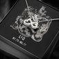 Leo Zodiac 07.23 - 08.22 Love You Until The End Of Time Infinity Hearts Pendant Cable Chain Necklace with Luxury Mahogany Box w/LED