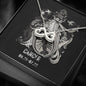 Cancer Zodiac 06.21 - 07.22 Love You Until The End Of Time Infinity Hearts Pendant Cable Chain Necklace with Luxury Mahogany Box w/LED