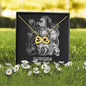 Capricorn Zodiac 12.22 - 01.19 Love You Until The End Of Time Infinity Hearts Pendant Cable Chain Necklace with Luxury Mahogany Box w/LED