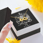 Leo Zodiac 07.23 - 08.22 Love You Until The End Of Time Infinity Hearts Pendant Cable Chain Necklace with Luxury Mahogany Box w/LED