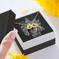 Scorpio Zodiac 10.23 - 11.21 Love You Until The End Of Time Infinity Hearts Pendant Cable Chain Necklace with Luxury Mahogany Box w/LED