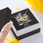 Aries Zodiac 03.21 - 04.19 Love You Until The End Of Time Infinity Hearts Pendant Cable Chain Necklace with Luxury Mahogany Box w/LED