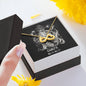 Cancer Zodiac 06.21 - 07.22 Love You Until The End Of Time Infinity Hearts Pendant Cable Chain Necklace with Luxury Mahogany Box w/LED