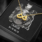 Taurus Zodiac 04.20 - 05.20 Love You Until The End Of Time Infinity Hearts Pendant Cable Chain Necklace with Luxury Mahogany Box w/LED
