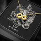 Leo Zodiac 07.23 - 08.22 Love You Until The End Of Time Infinity Hearts Pendant Cable Chain Necklace with Luxury Mahogany Box w/LED