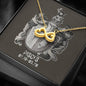 Pisces Zodiac 02.19 - 03.20 Love You Until The End Of Time Infinity Hearts Pendant Cable Chain Necklace with Luxury Mahogany Box w/Led